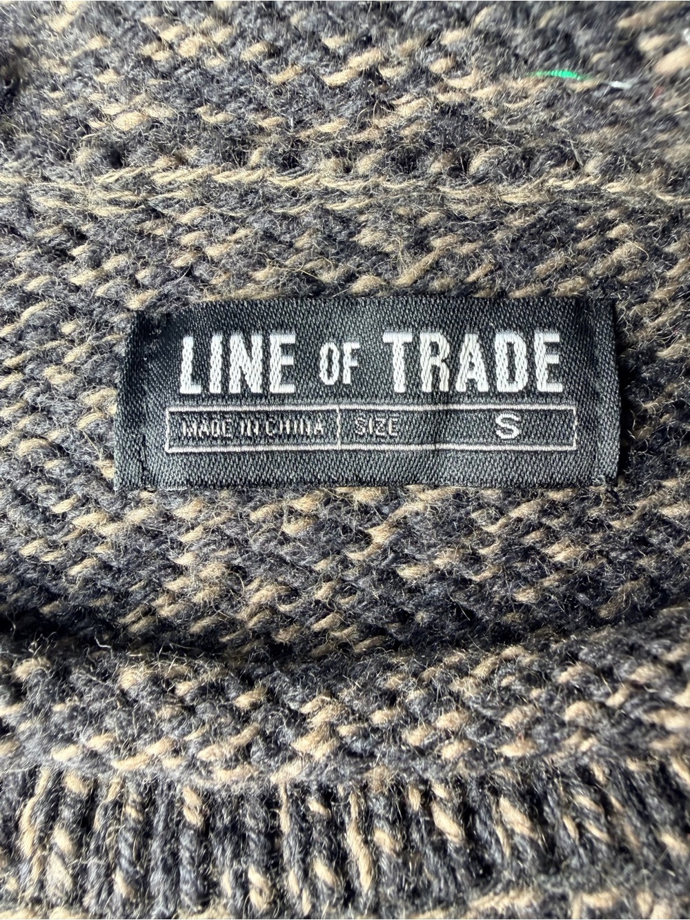 Bespoke Post Line of Trade Sweater Small Gray Brown Wool Crewneck Pullover - Picture 5 of 6